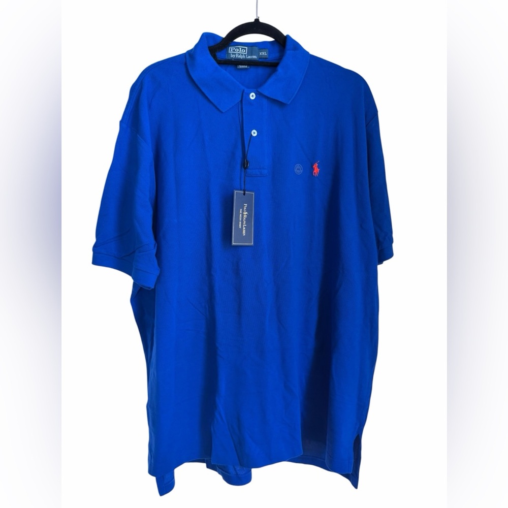 Polo by Ralph Lauren Men's 100% Cotton Polo Shirt in Royal Blue with Red Pony